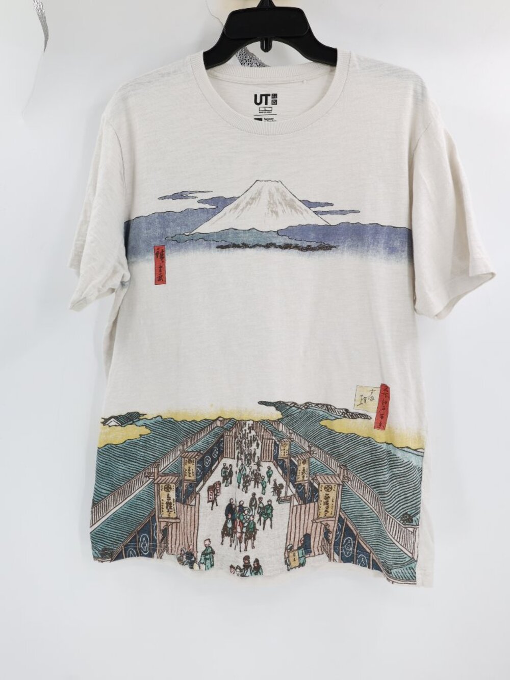 Uniqlo T Shirt Men Large Hiroshige Ukiyo-e Mount Fuji Museum Of Fine Arts Boston